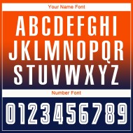 Maillot de football personnalisé à manches longues, orange, blanc et bleu marine, imprimé par sublimation