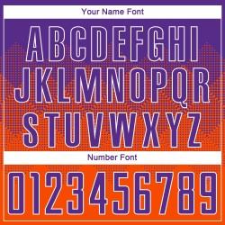 Maillot de football personnalisé orange violet-blanc par sublimation